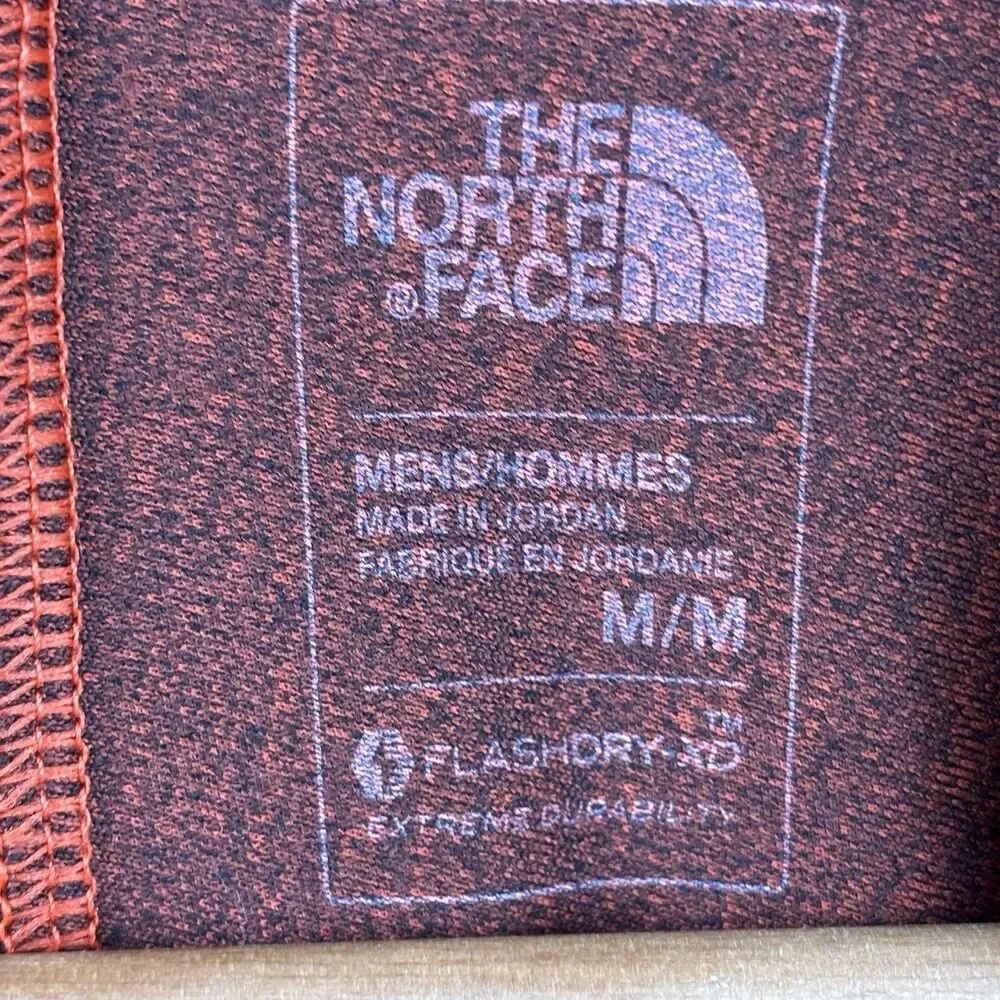 The North Face T-Shirt Mens Medium Flash Dry Red Orange Short Sleeve Band Light